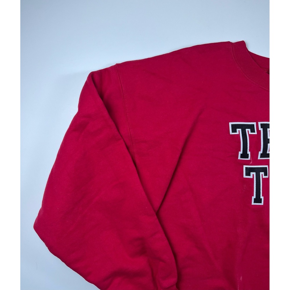 Texas Tech Red Raiders Oversized Sweatshirt Red Crewneck XL Ultimate Cotton - Picture 3 of 14